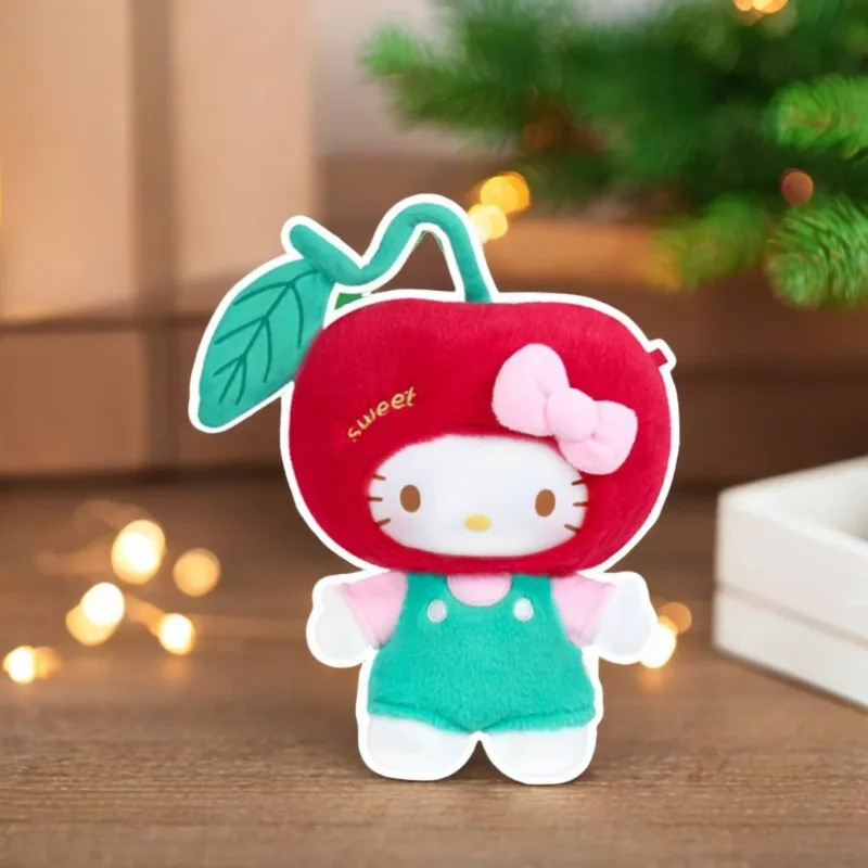 Toptoy Sanrio Hello Kitty Cherry Vinyl Velcro Overall Plush Decor Handmade Ornament Gift Birthday Housewarming Christmas Gift