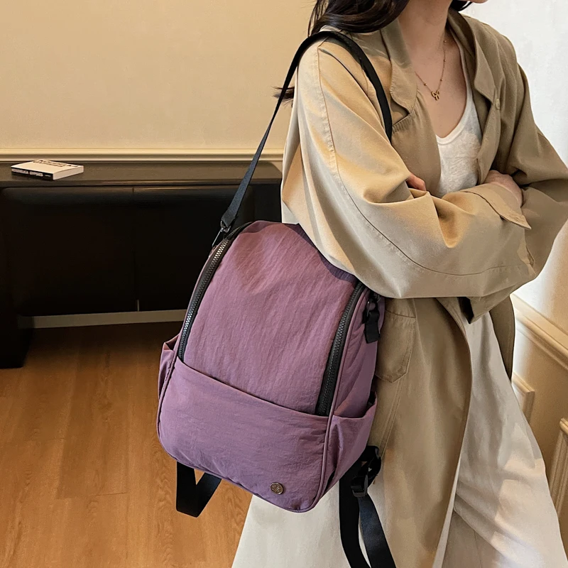 Casual women's nylon new solid color shoulder bag backpack handbag mochilas mujer 백팩 ita bag рюкзак bags for woman