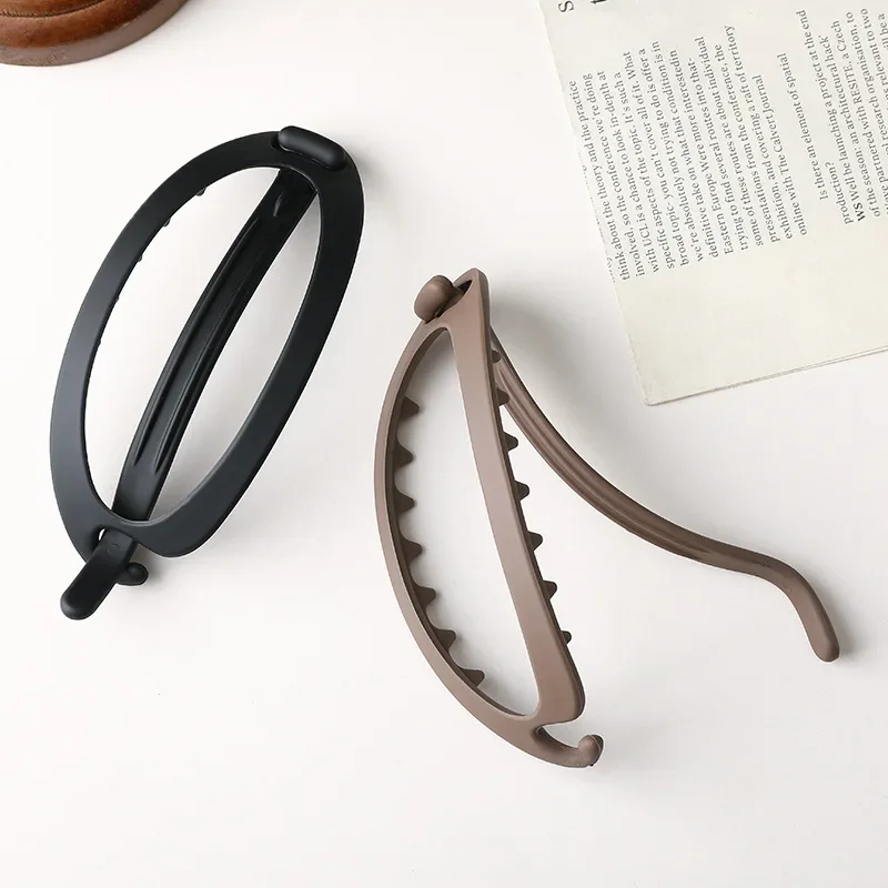 Nuovi fermagli per capelli ovali smerigliati Donne eleganti Fibbia in tinta unita Forcina Versatile moda all'aperto Barrette Accessori per capelli per ragazze