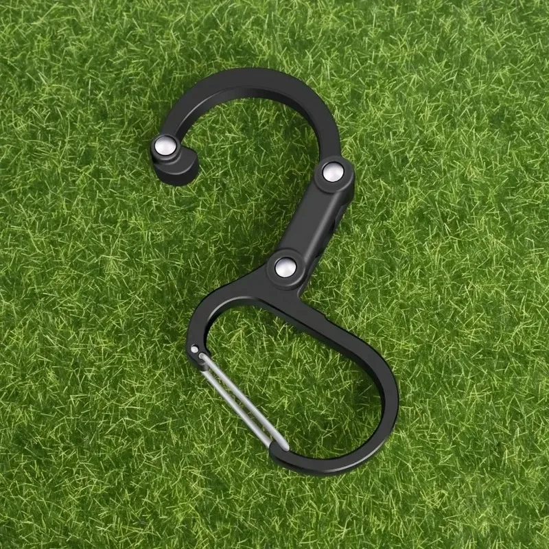 Hybrid Gear Clip Rotating Carabiner Hook, Non-Locking Strong Clip for Camping Fishing Hiking Travel Backpack Accessories