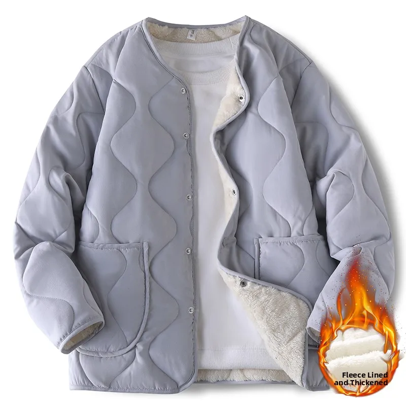 

Новая зимняя куртка из бархатного хлопка с ромбовидным узором для мужчин и женщин, теплая, свободного кроя, стандартной длины, для подростков