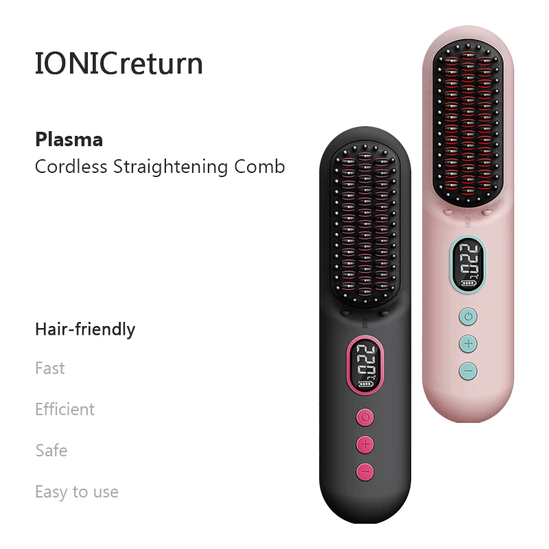 

C34 Professional Women's Straight Hair Comb Heated Straightener Negative Ion Hair Care Hairdressing Styling Comb Styling Tool