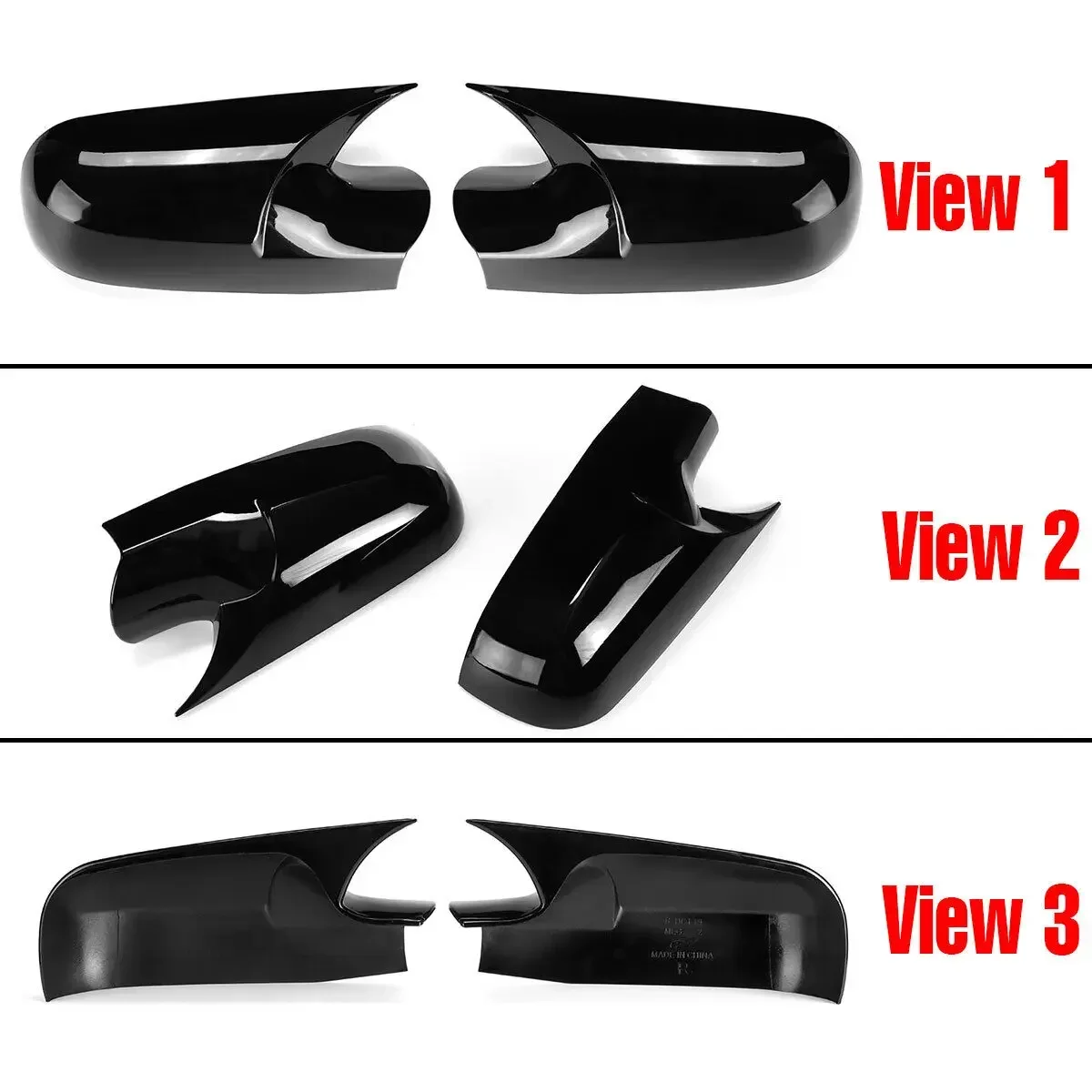 For Renault Megane 2 MK2 2002-2009 – ABS Rearview Side Mirror Cover Cap, Exterior Door Housing Trim Adhesive Sticker