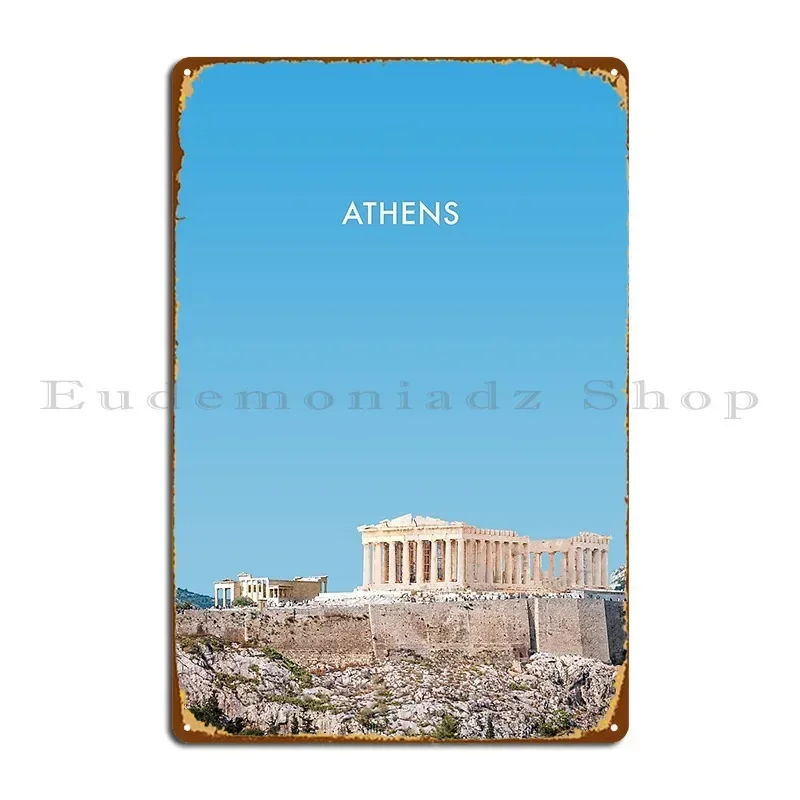 Athens Modern Travel Poster Metal Plaque Poster Printed Party Wall Decor Cave Wall Mural Tin Sign Poster