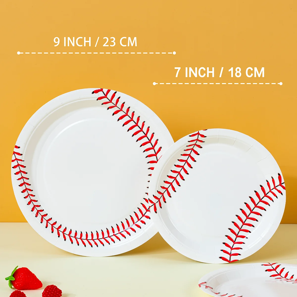 10/25/50Pcs Baseball Print Disposable Paper Plates Heavy Duty Tableware for Kids Baseball Birthday and Game Day Parties image 2