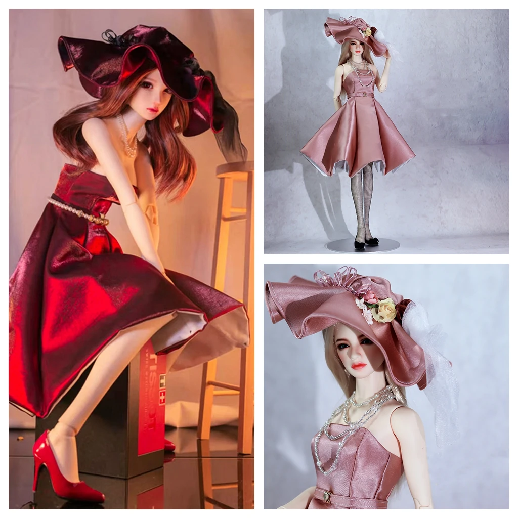 Barbi OB27 1/6 Figure Doll 1/4 1/3 Scale BJD Dress  + Hat Set For BJD/SD YOSD MSD SD13 EID Big Girl Clothes Accessories A1458