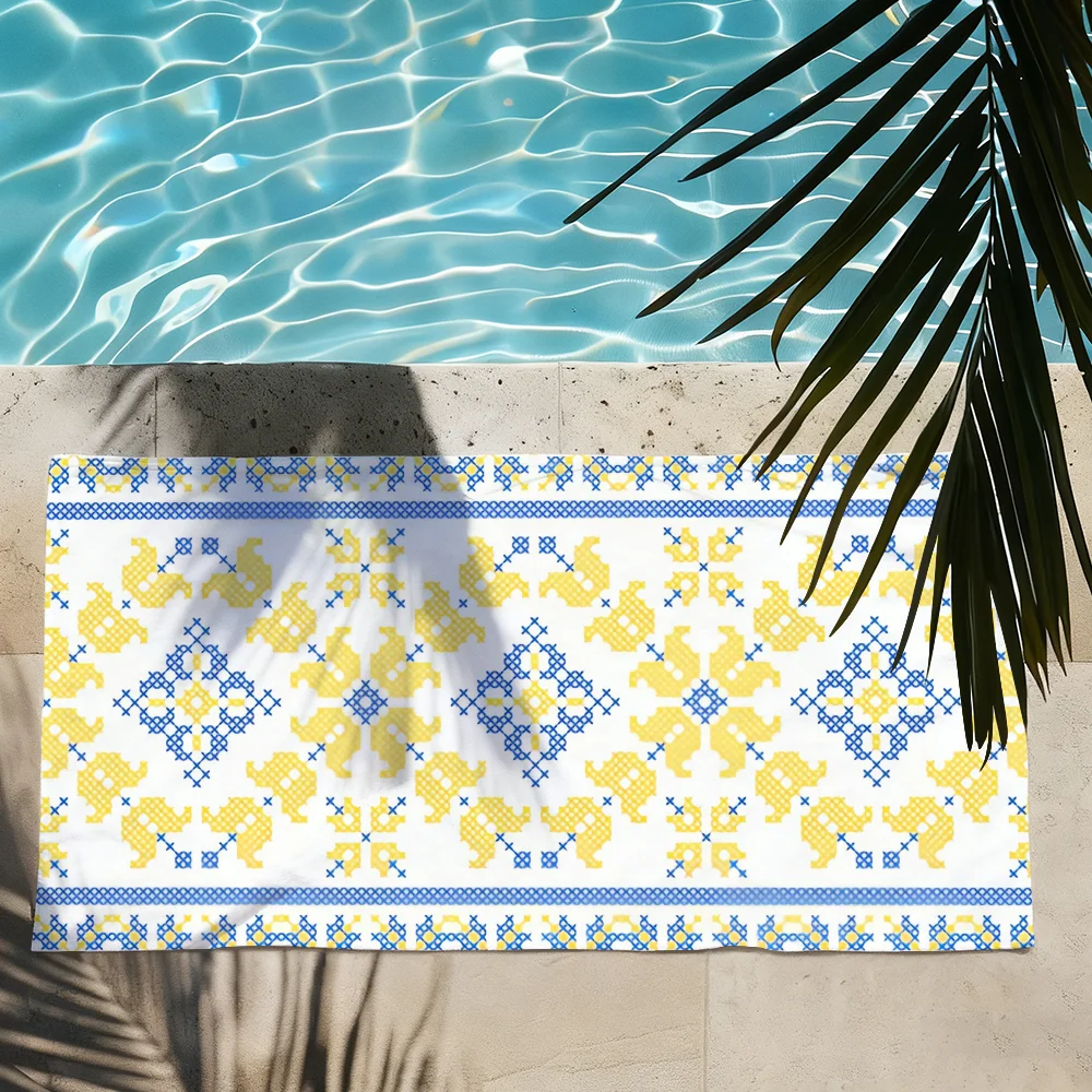 U-Ukraine Folk Flower Pattern Towel Shower Sauna Travel Spa Quick Dry Gym Accessories Soft Large Beach Towels
