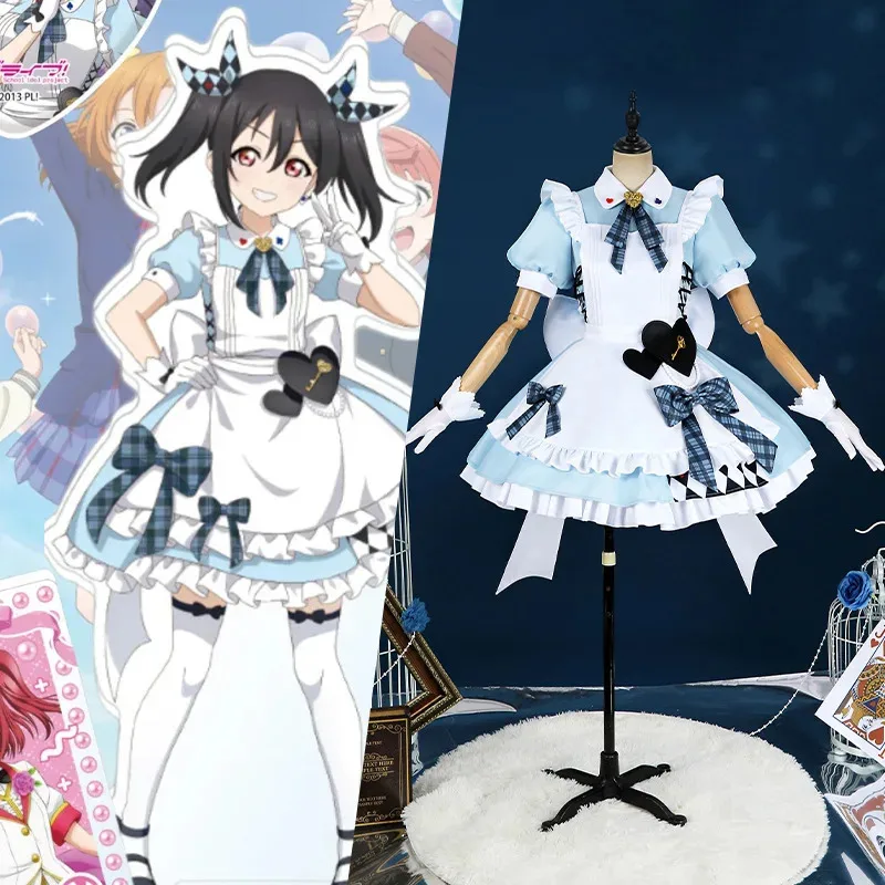 

Anime Love Live U's GiGO Kotori Minami Cosplay Costume Cafe Kousaka Apron Maid Dress Uniform Wig Woman Kawaii Party Suits;3'v,6.