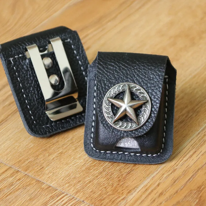 Custom Lighter Case Protective Sleeve Lighter Storage Holster Genuine Leather Belt Bag Handmade for Zippo Lighter Case
