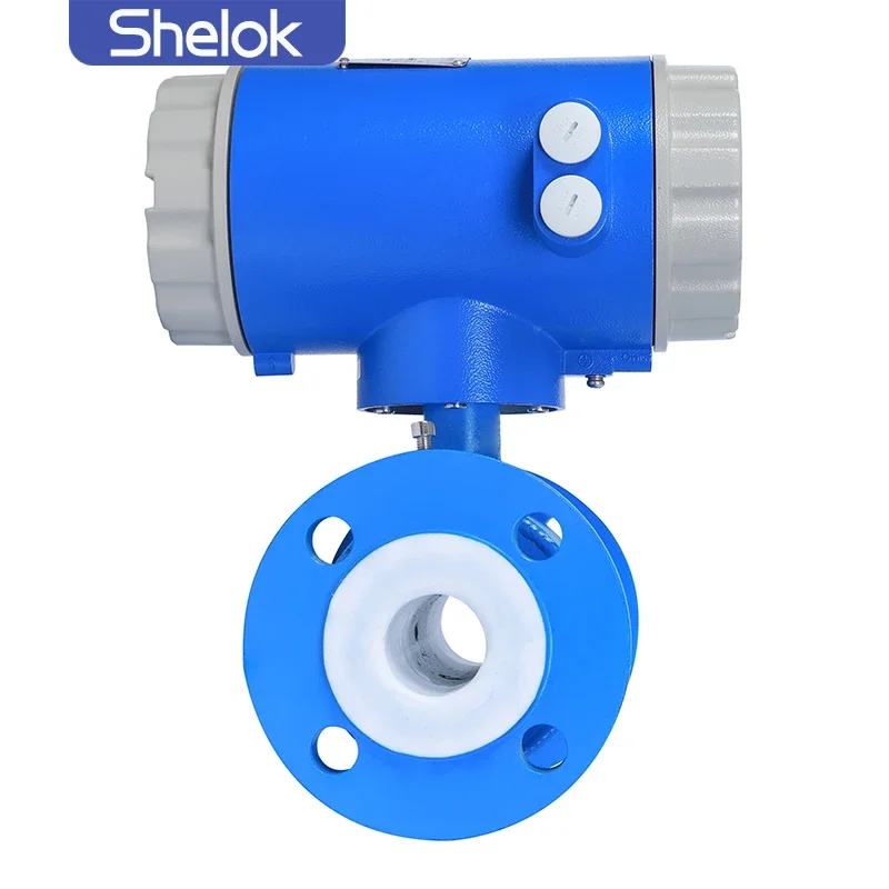 Shelok نهر المياه DN600 ANSI شفة التخصيص بطانة 4-20mA RS485 مقياس التدفق الكهرومغناطيسي