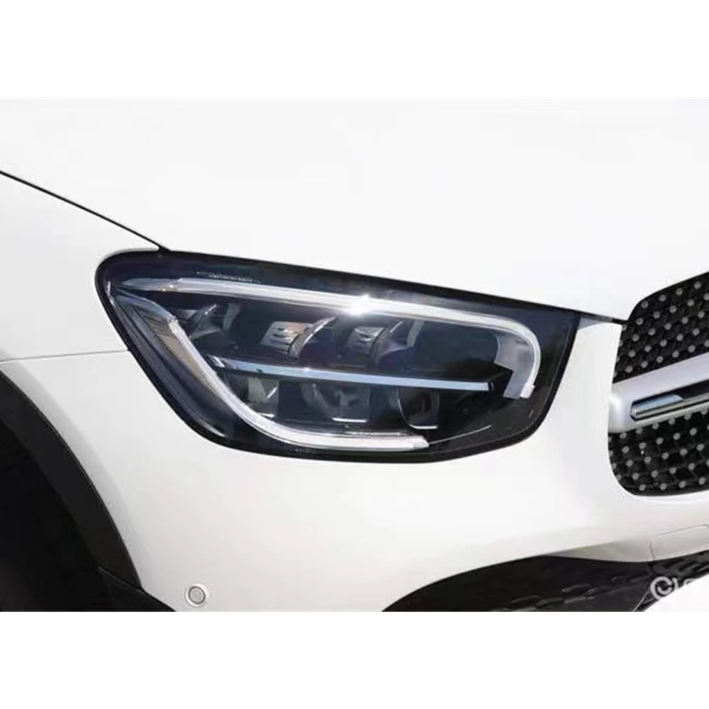 Car Front Headlight Glass Cover For Mercedes-Benz W253 GLC 2020 2021 2022 Left/Right PVC Headlight Plexiglass Lens Replace Shell