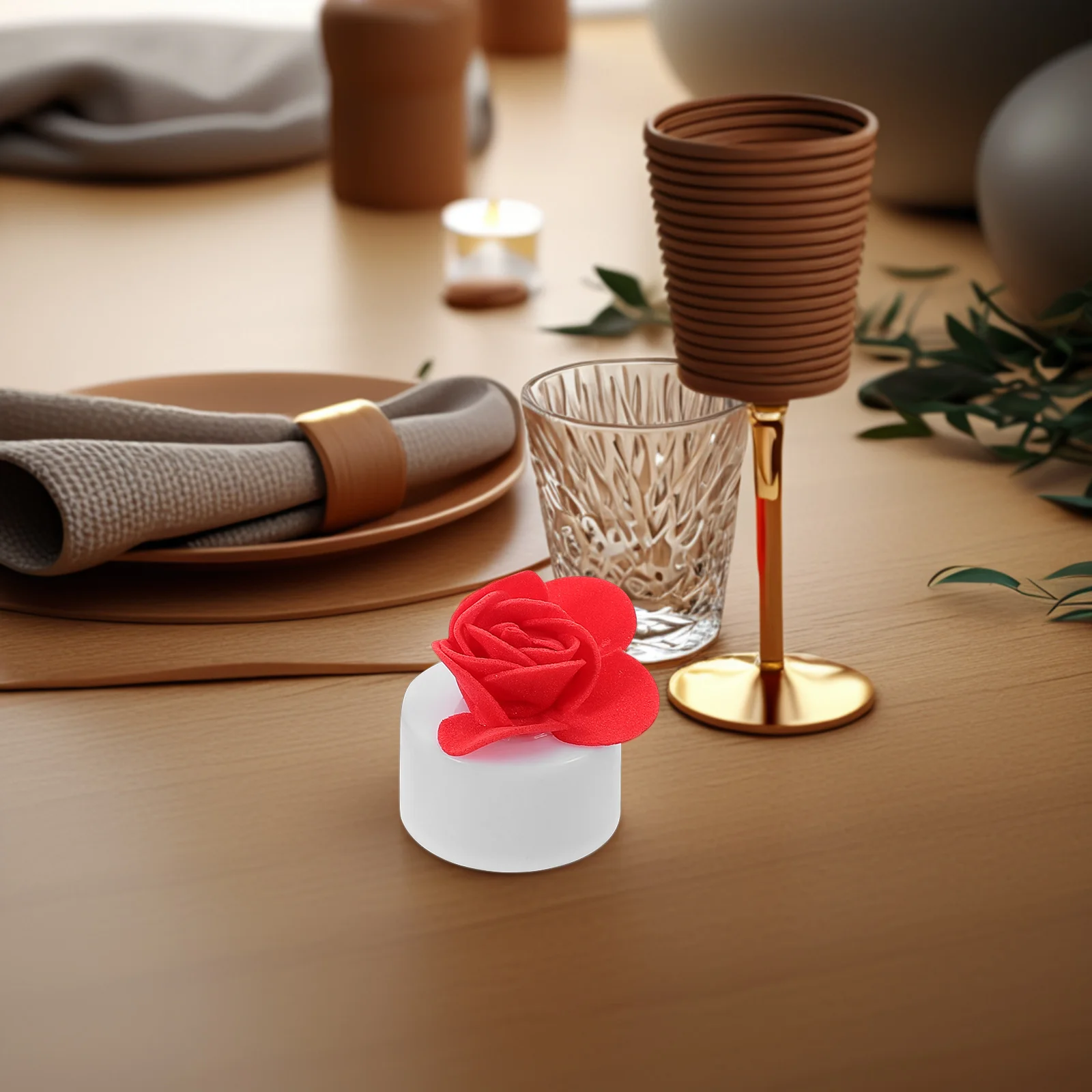 

12Pcs Rose Light Flameless LED Tea Lights Operated Wedding Valentine Romantic Decoration Tealight Candles