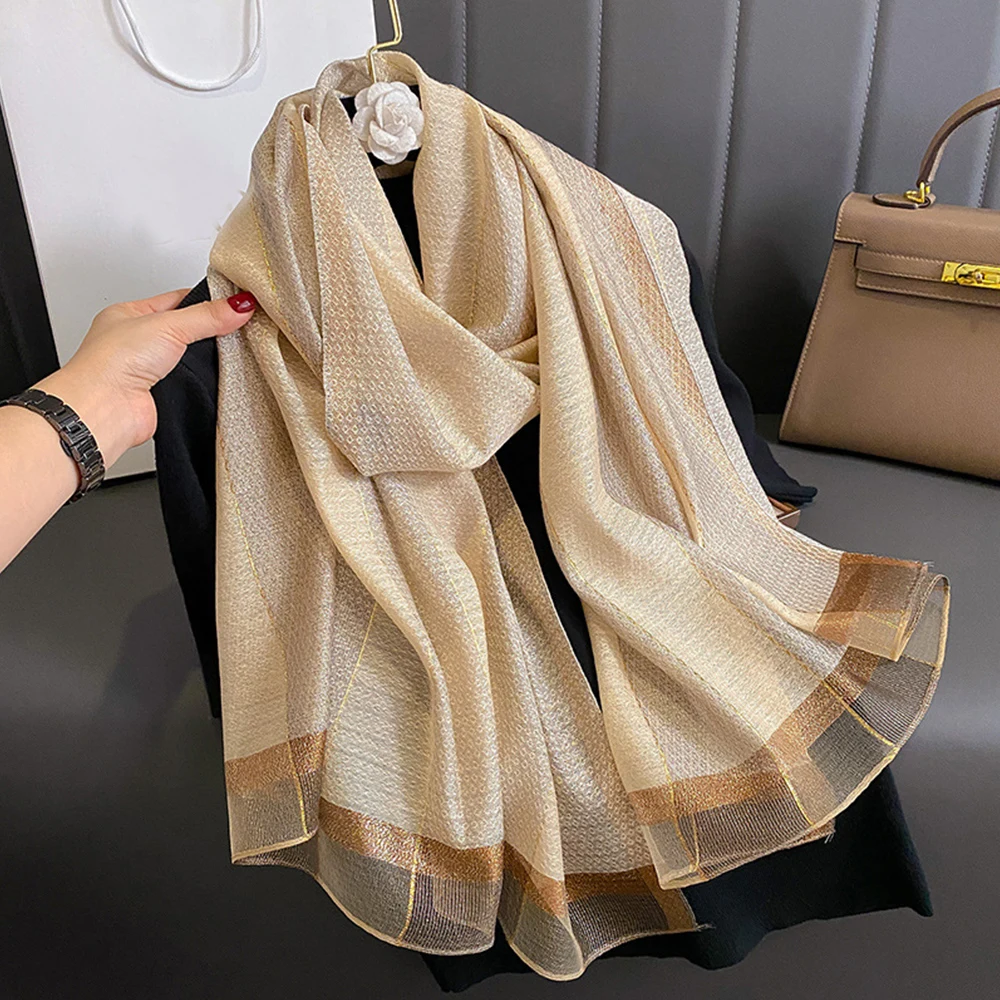 Elegant Solid Silk wool scarf Fashion Scarves Luxury Summer Hijab Head Scarf for Women Long Shawls for Ladies