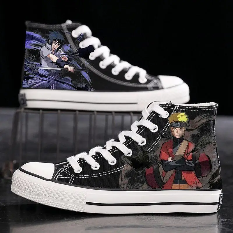 

Naruto Men Canvas Shoes High-Top Uzumaki Naruto Uchiha Sasuke Casual Couple Shoes Sneakers Anime Graffiti Shoes Holiday Gifts