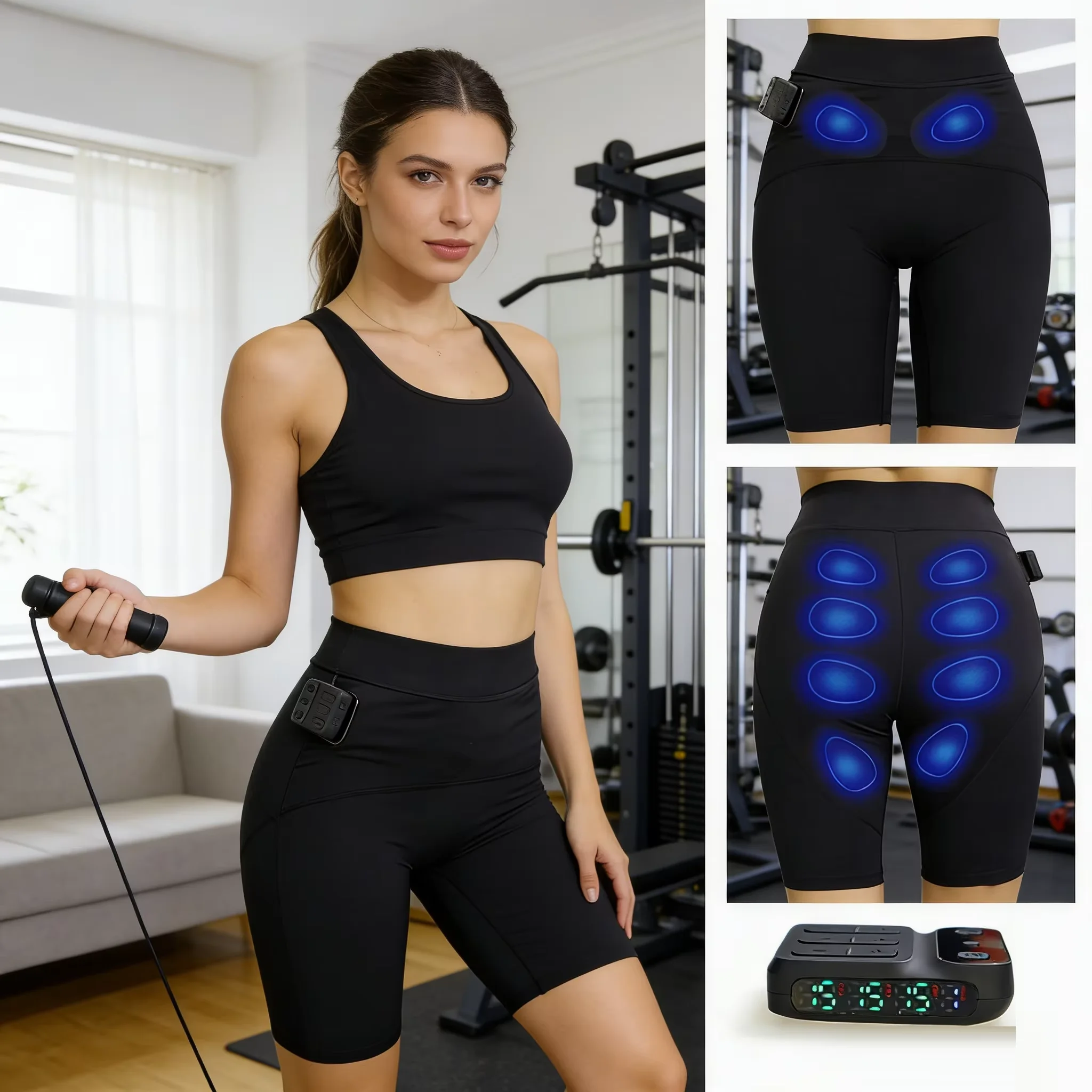 Electronic Toning Pants – 3-Zone Independent Control EMS Massage Pants for Core, Hips & Thighs(M / L / XL)