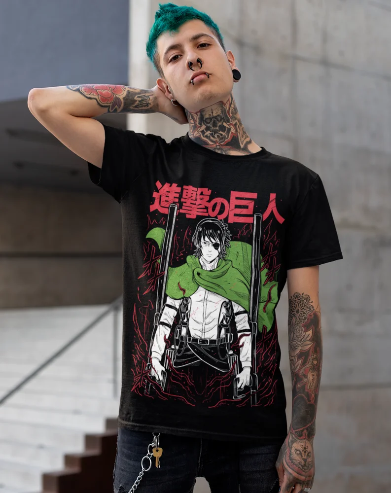 Hange Zoe T-Shirt Aanval Op Titan Aot, Anime,Manga Levi Eren Seizoen 4