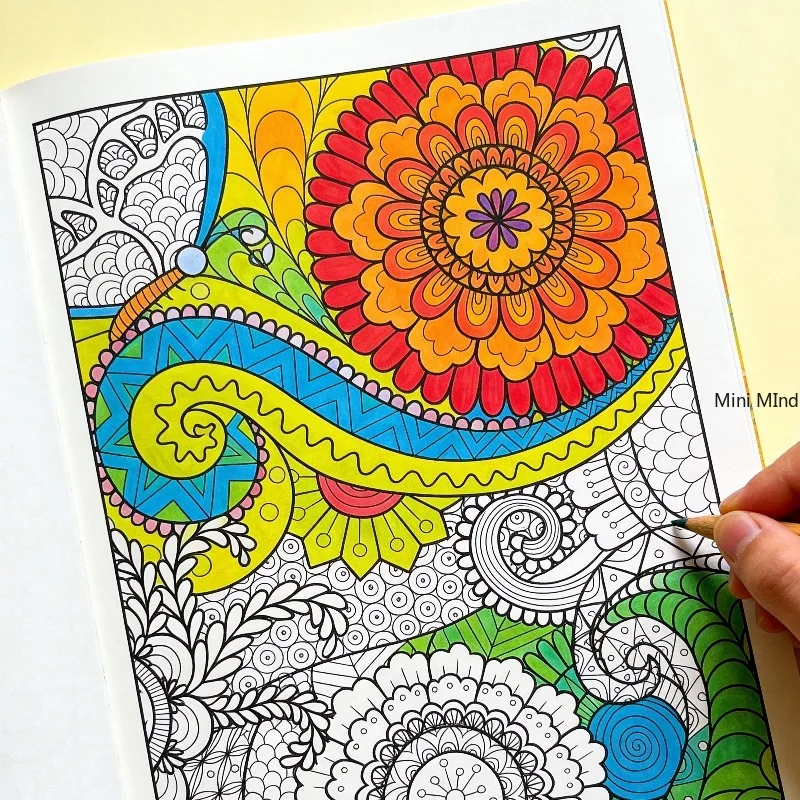 A Hand Drawn Book for Adults To Relax and Unwind, A Fantasy Healing Coloring Picture Book, with Animal/flower/mandala Themes