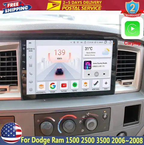 10" Android 13 2G+32GB For Dodge Ram 1500 2500 3500 2006~2008 Car Stereo Radio Multimedia Player 2Din Stereo GPS With AHD Camera