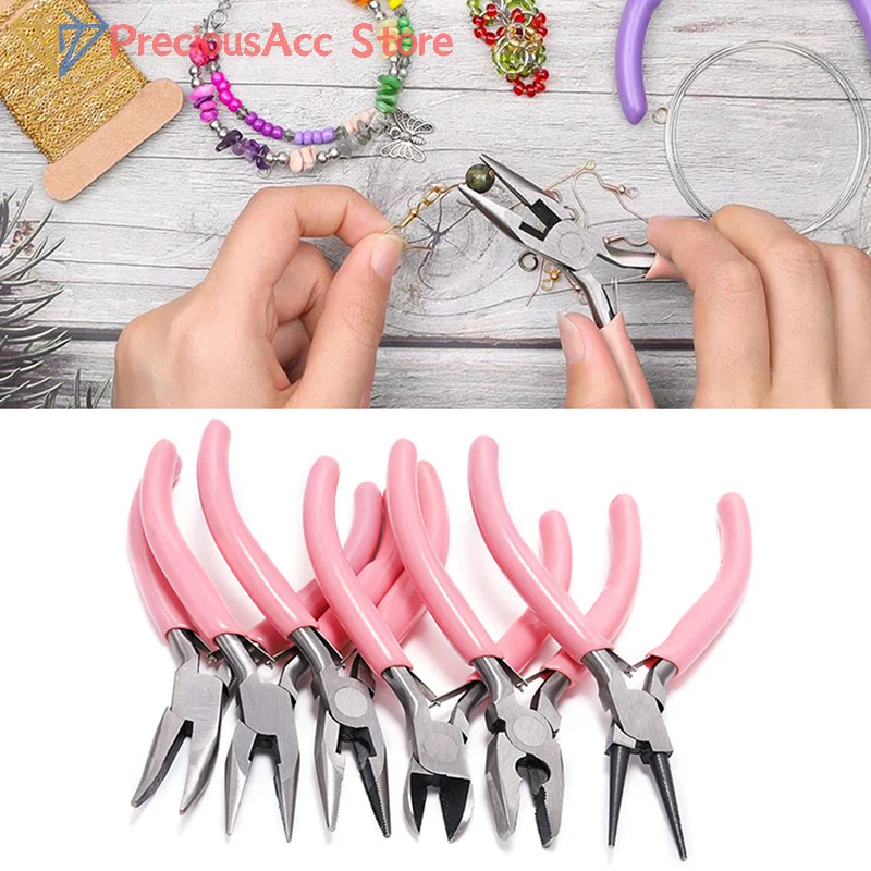 Mini Jewelry Pliers Set Needle Nose Cutter Tool For Beading Craft Repair Bent Round Diagonal Cutting Handwork Accessories