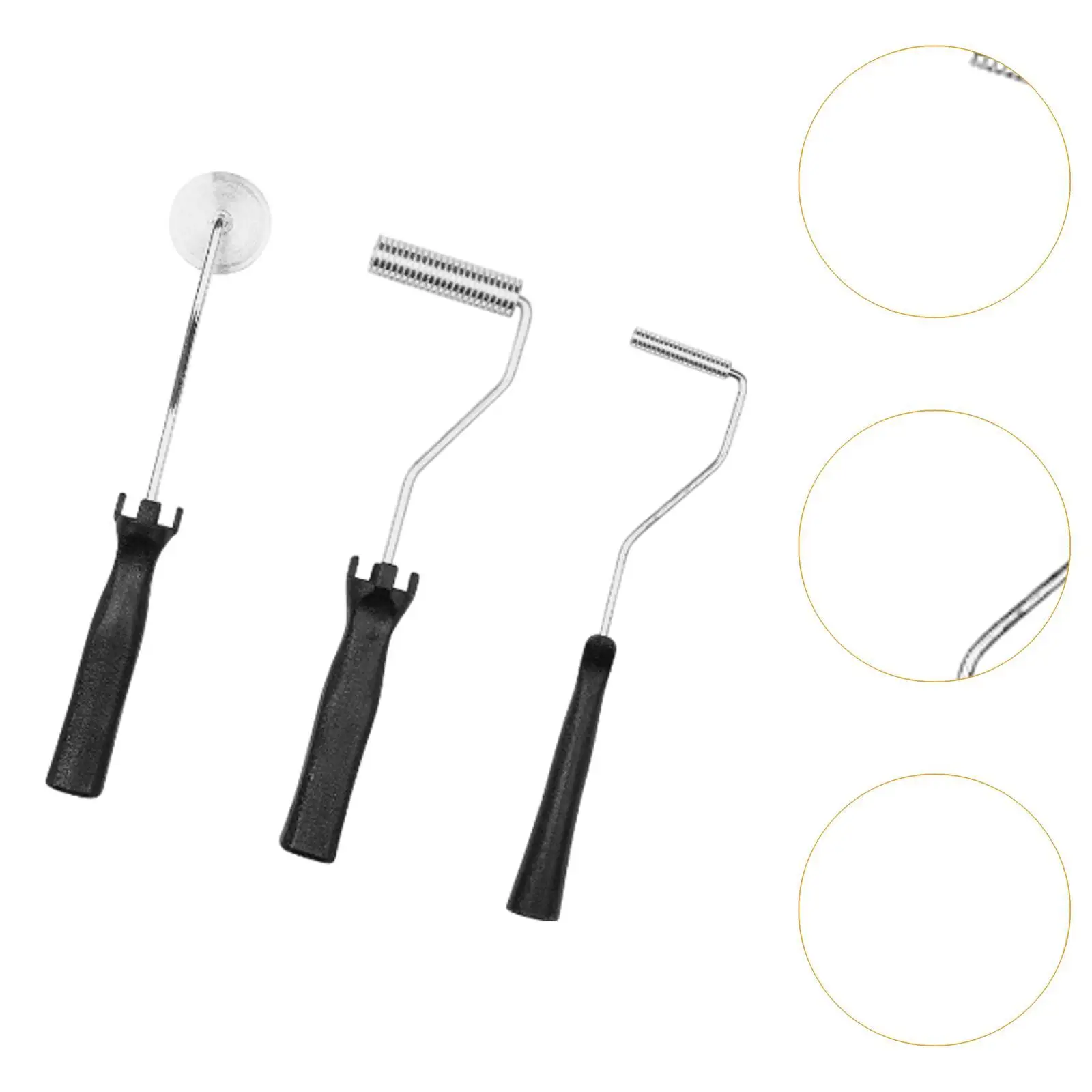 3x Fiberglass Rollers Tools Aluminum Alloy Bubble Laminating Roller ABS Handle Fiberglass Laminate for Resin DIY Project Repair