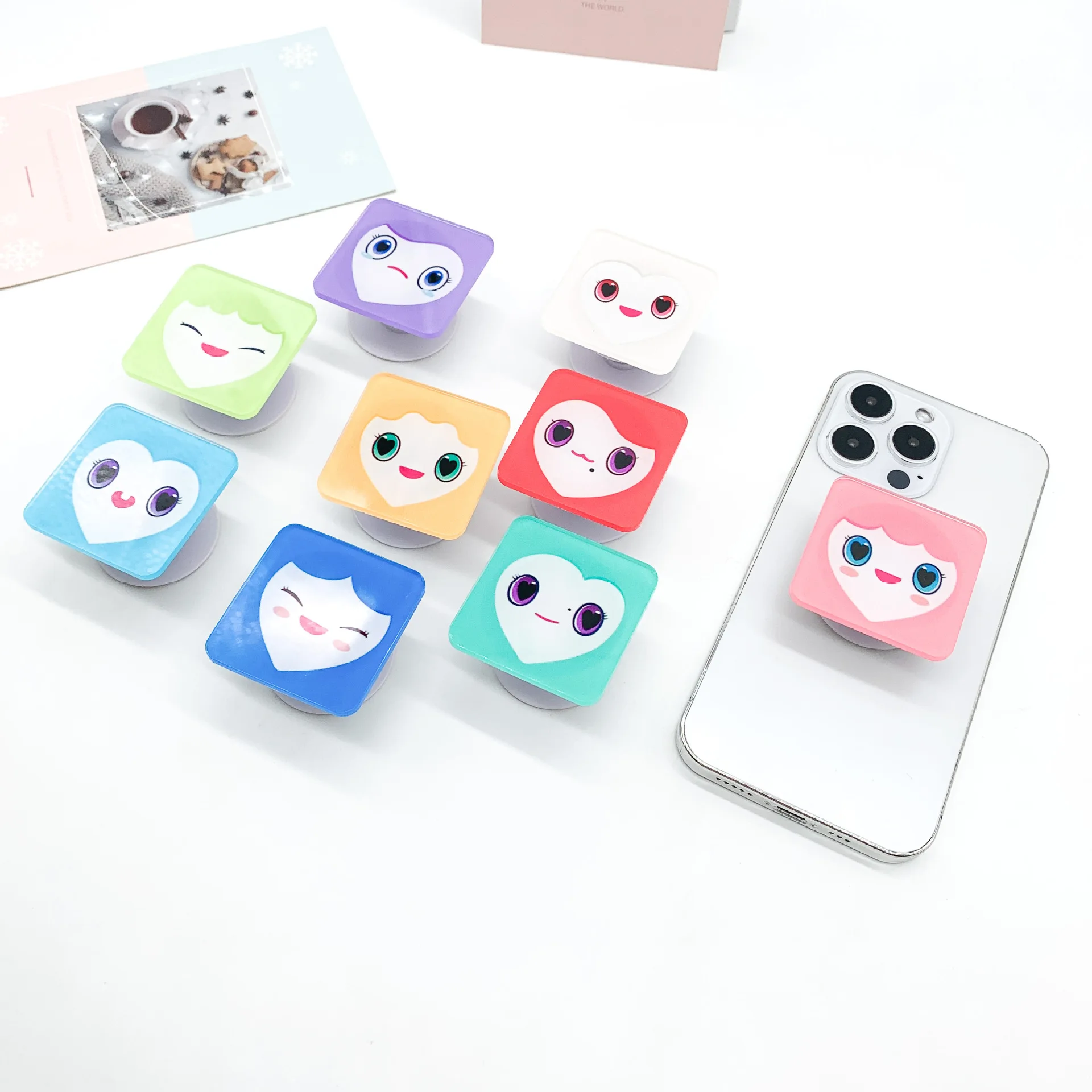 KPOP Cartoon LOVELYS Heteromorphic Smart Tok Square HD Acrylic Mobie Phone Holder NaYeon SANA MINA Fans Gifts