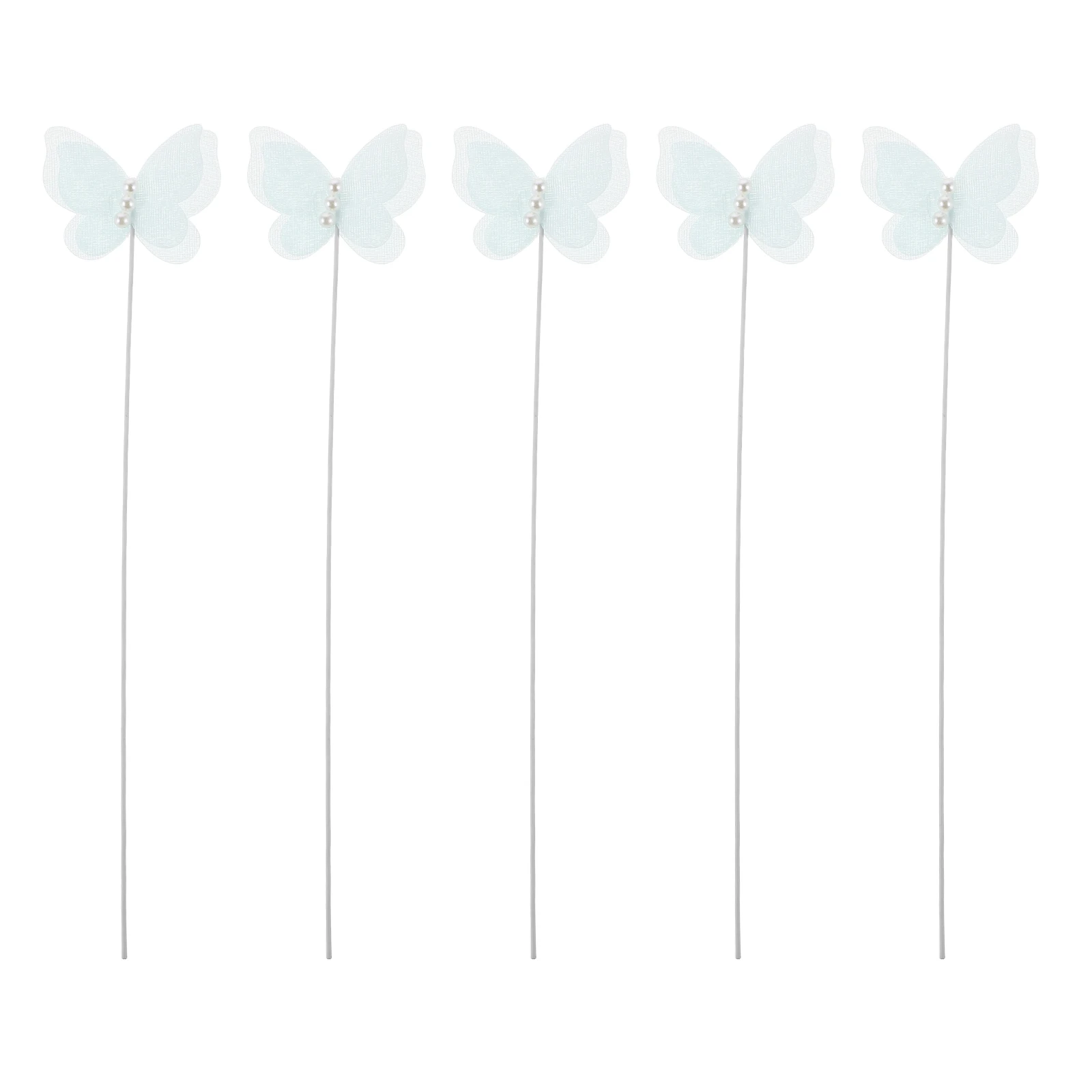

15 pcs Decorations Butterfly Pearl Wire Birthday Cake Decorations For Women Toppers for Birthday Wedding Baby Shower Dessert