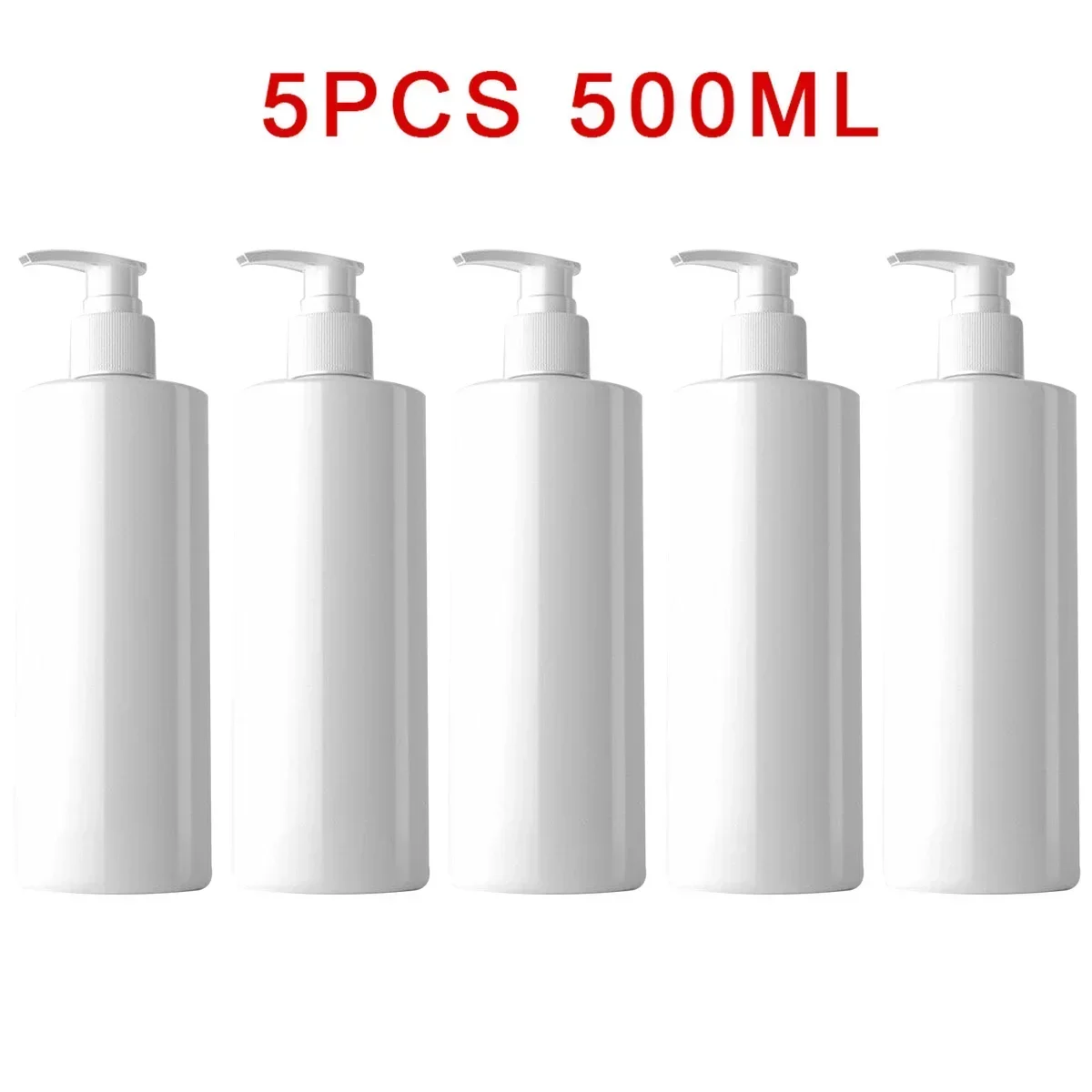 Reuseful Empty Pump Bottles 500ml Plastic With Pump Dispensers 5PCS PET