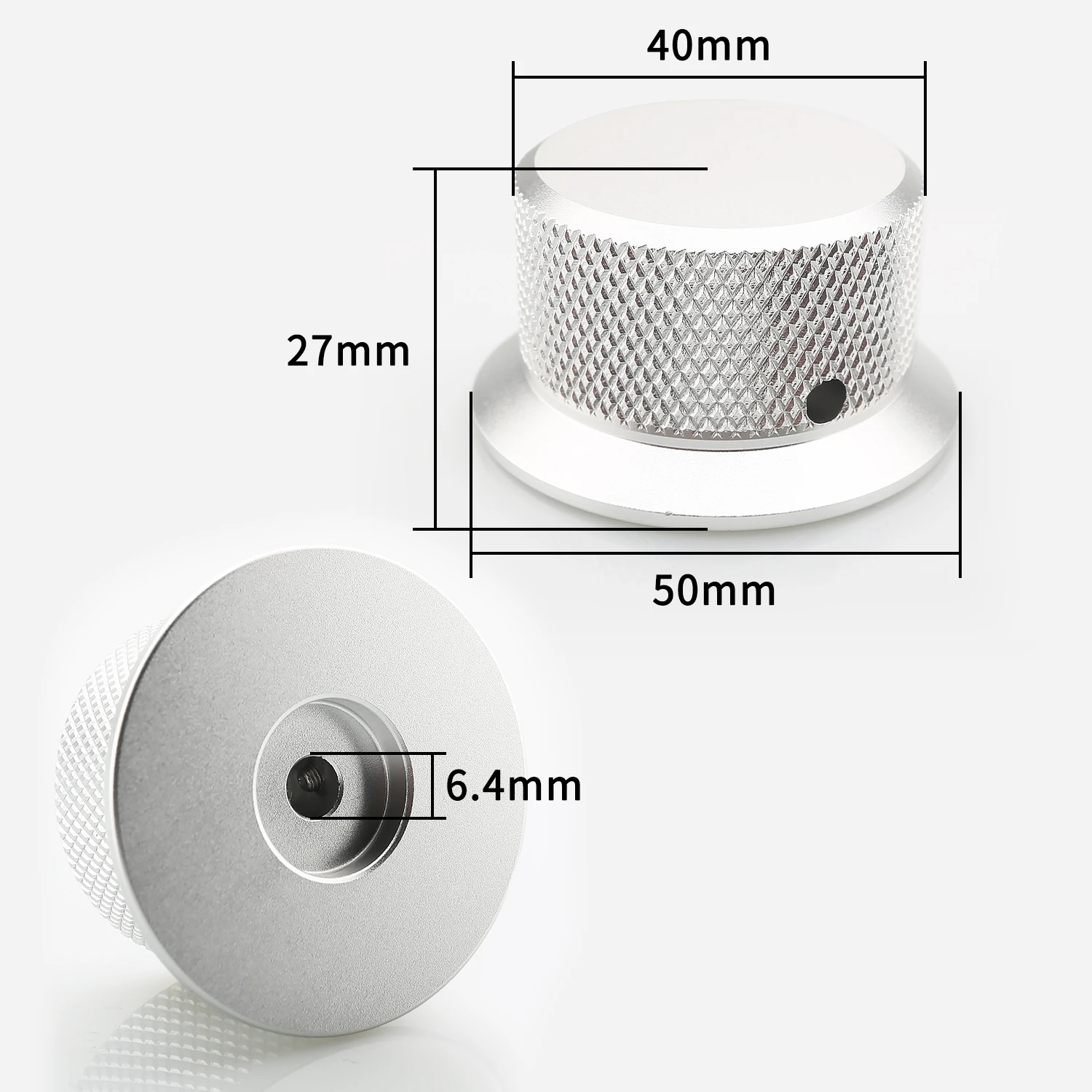 Aluminum Volume knob HIFI Audio Amplifier Speaker Potentiometer Attenuator Knob Diameter 50mm Height 28mm