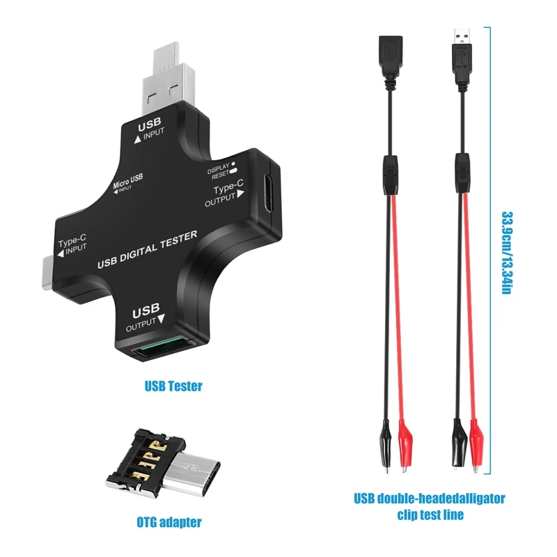 Usb Tester Kleur Screen Ips Multimeter Digitale Dc Voltmeter Stroom Spanning Type-C Meter Amp Ampèremeter Power Bank Oplader tester