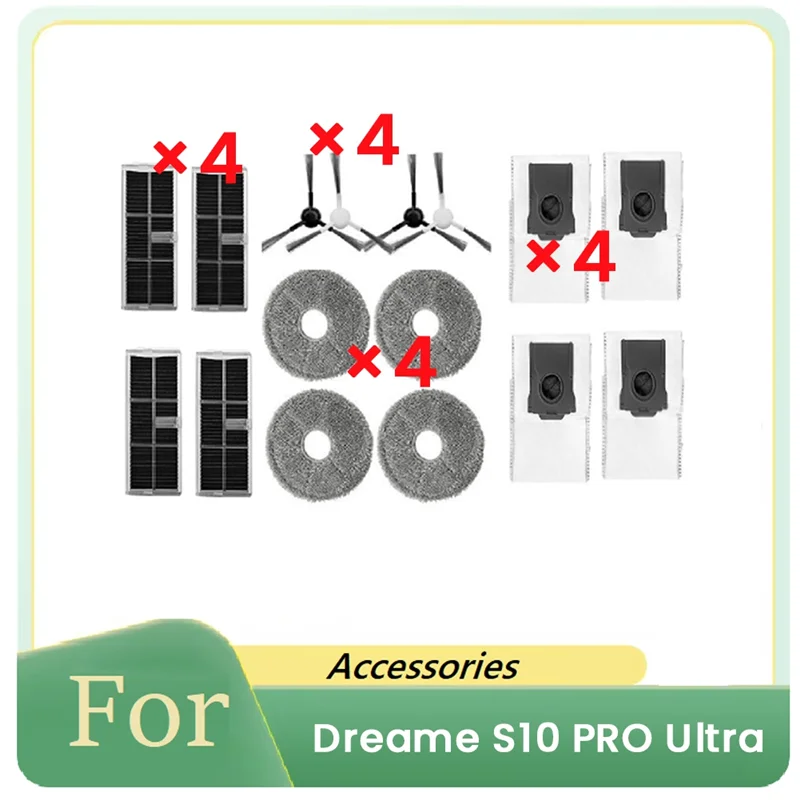 ABZA-16 قطعة ل Dreame S10 PRO Ultrai مكانس كهربائية للكنس الملحقات الرئيسية الجانب فرشاة كيس لجميع الغبار ممسحة نظافة أجزاء استبدال