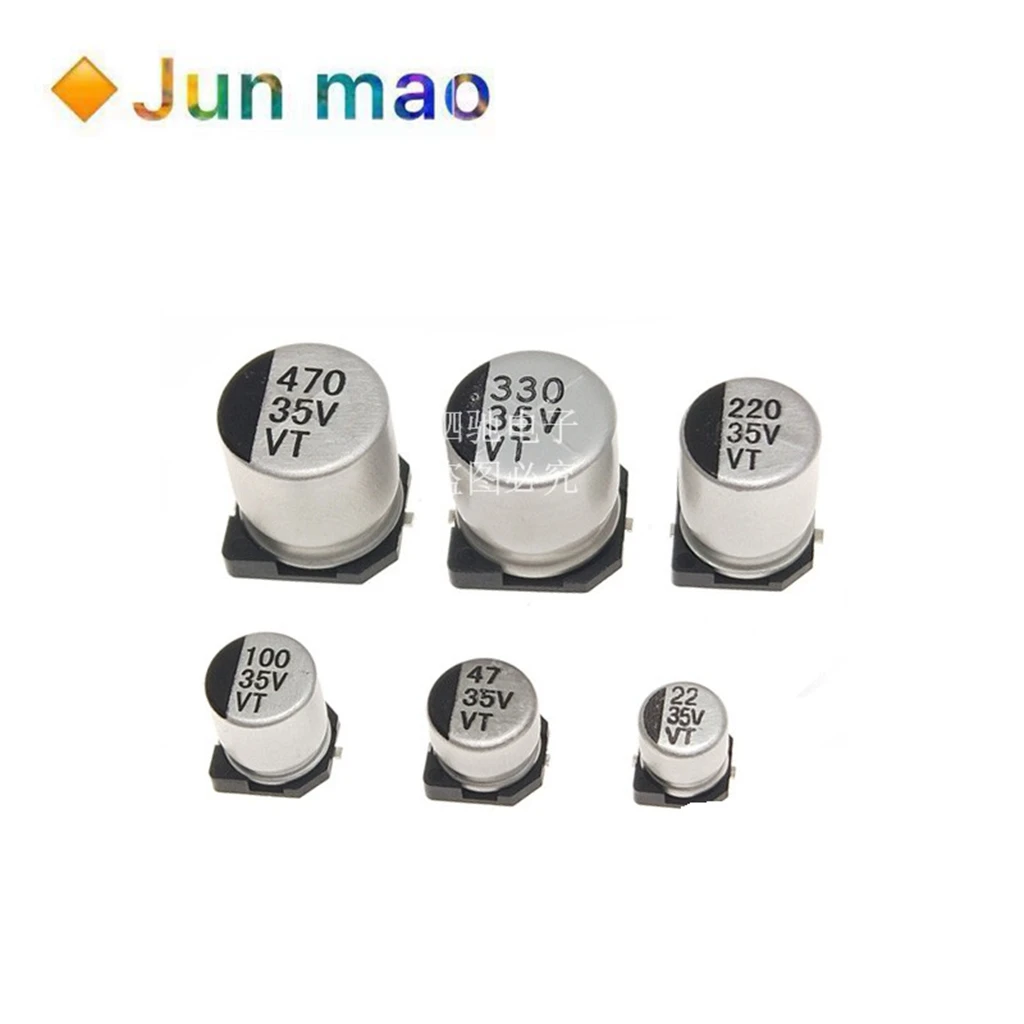 10PCS Vt SMD aluminum electrolytic capacitor 35V 10/22/33/47/100/220/330/470/680uf