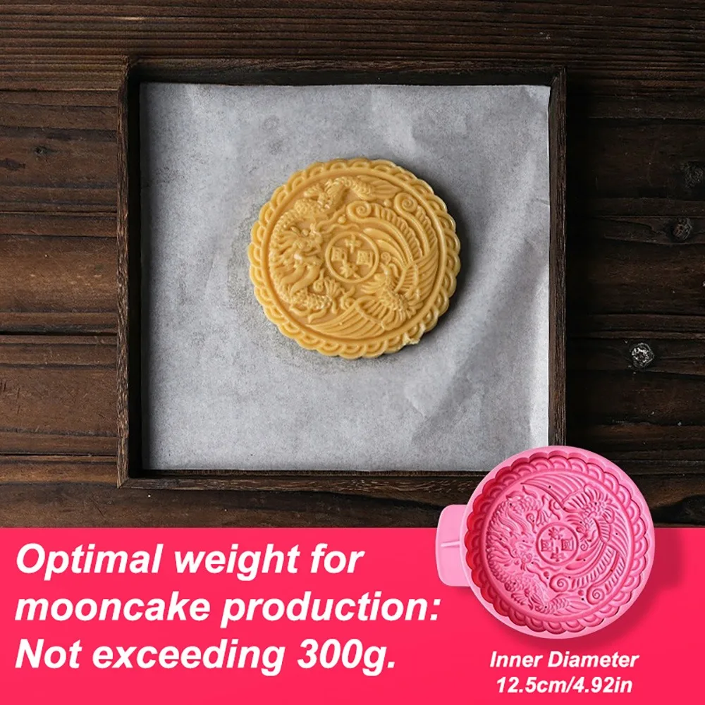 

Easy Demolding Large Moon Cake Mold Food-grade ABS Hand-pressed 3D Mooncake Mold Household Baking Cantonese Style
