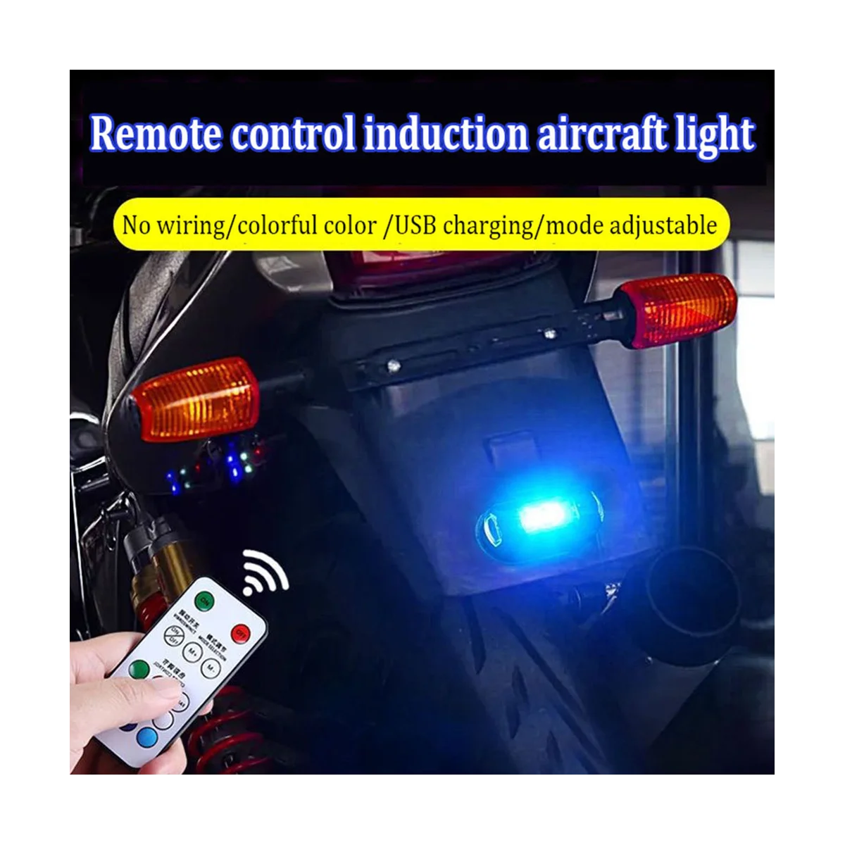 2Pcs Universal LED Anti-Collision Warning Light Mini Signal Light Drone with Strobe Light 7 Colors Turn Signal Indicator