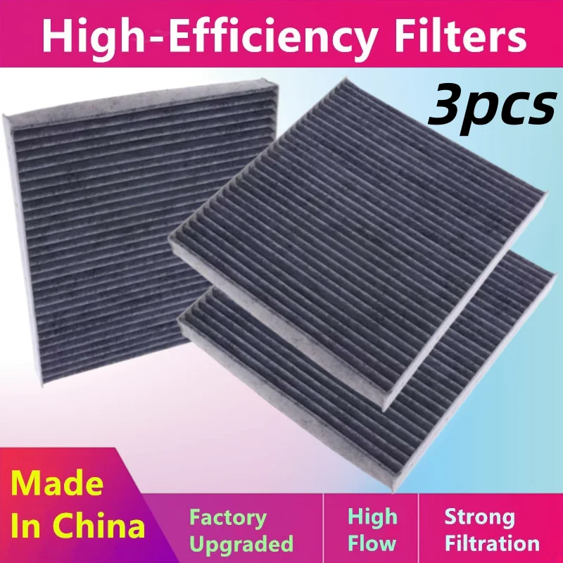 3 Piezas/Filtro de Aire para Cabina para Ford F-150 Raptor E-250 E-450 Conqueror/Repuestos de Auto