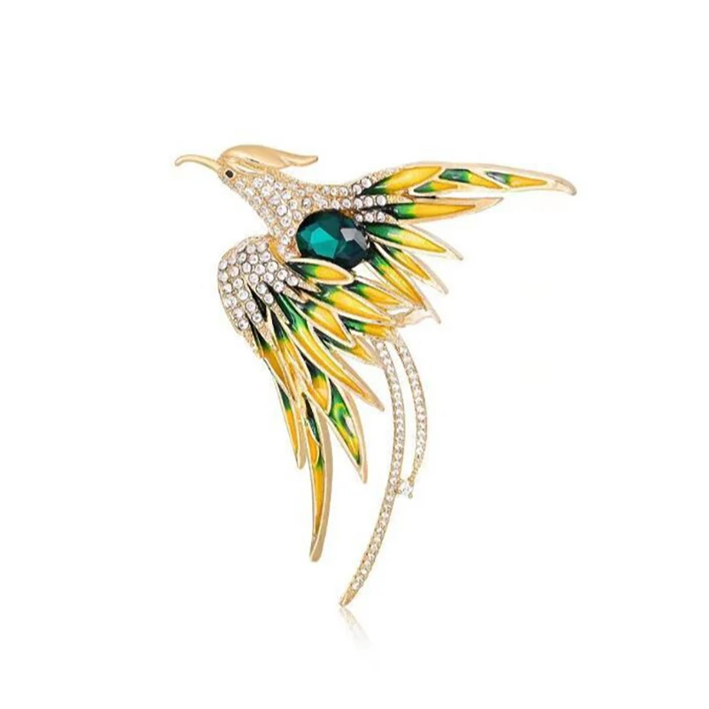 Elegant Multicolor Phoenix Brooch For Women Men Exquisite Rhinestone Beauty Flying Bird Brooch Fashion Jewelry Accessories Gifts