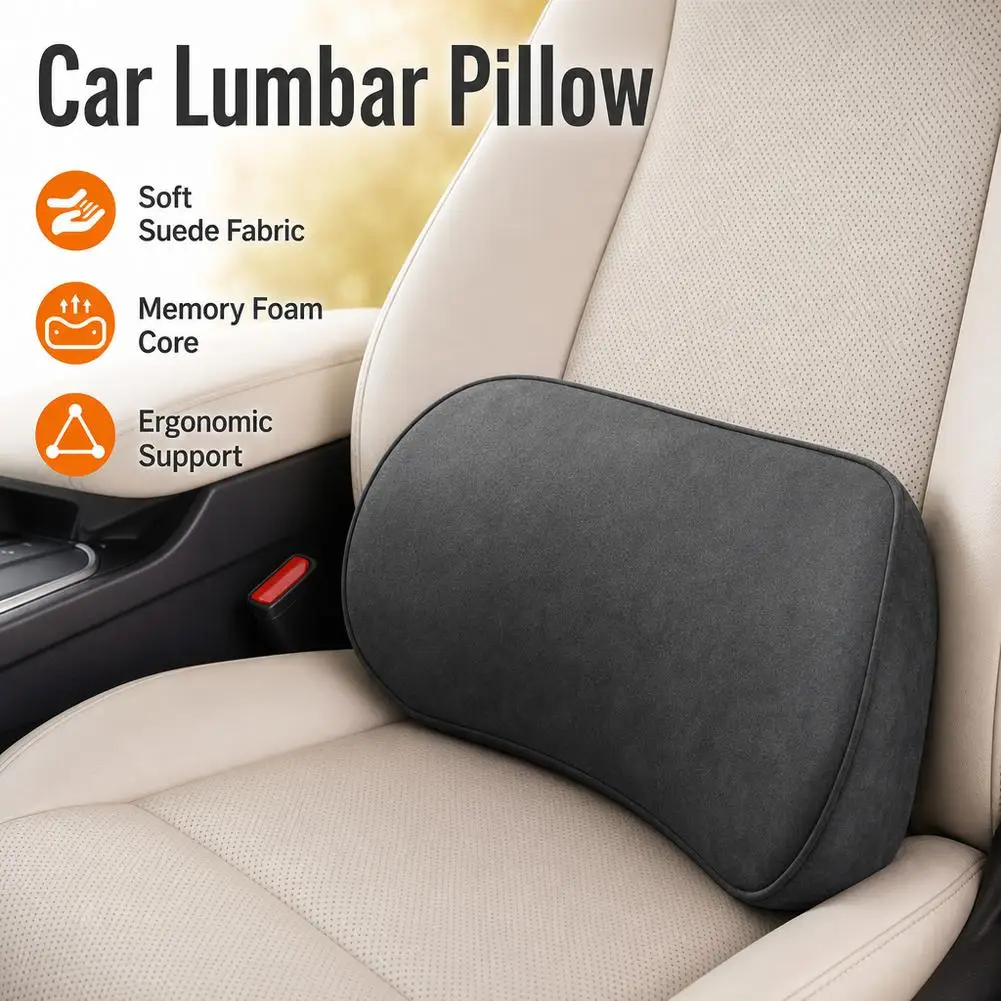 Memory Foam Car Lumbar Support Pillow Soft Backrest Cushion Ergonomic Waist Support Lower Back Pain Relief For Driver