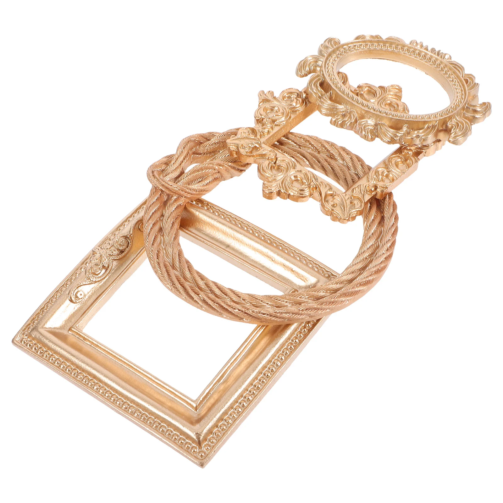 

4Pcs Vintage Resin Photo Frames Mini Size for Home Decor Wedding Photo Booth Props Valentines Day Tiny Retro Versatile Use