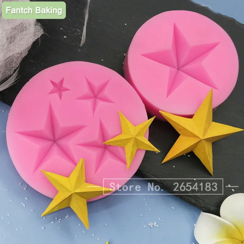 MNYB Star Shapeซิลิโคนแม่พิมพ์อีพ็อกซี่เรซิ่นArtเค้กตกแต่งเบเกอรี่Fondantช็อกโกแลตMouldอาหารปลอดภัยสบู่พุดดิ้งDIY