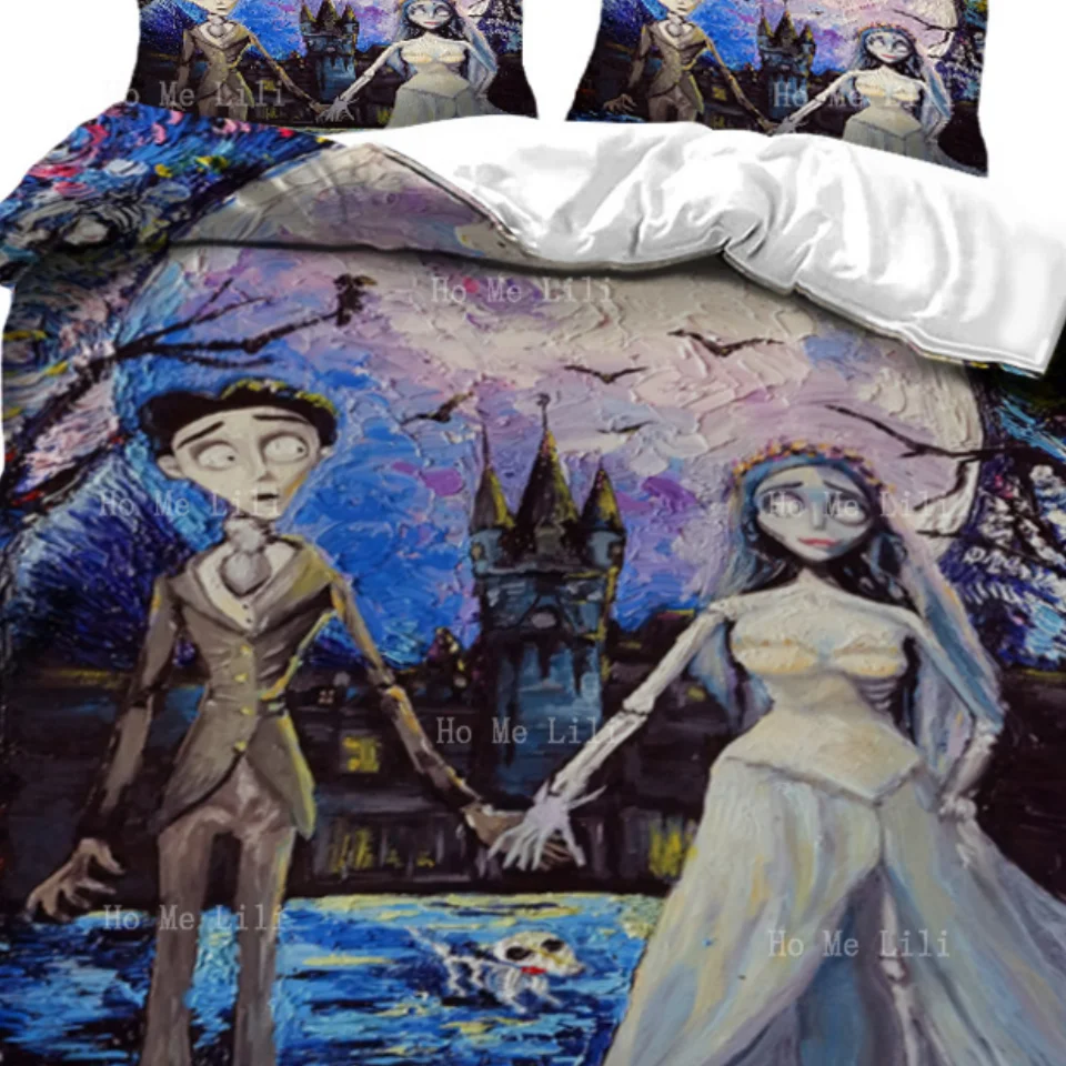 Zombie Bride And Groom Van Gogh's Starry Night Inspiration Duvet By Ho Me Lili Bedding Set