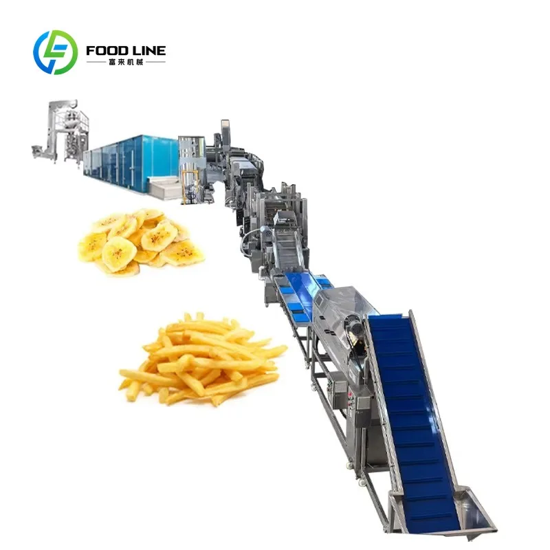 Customized Fully Automatic Potato Chip Manufacturing Machine Fresh Frozen French Fries Machine Potato Chip Production Line