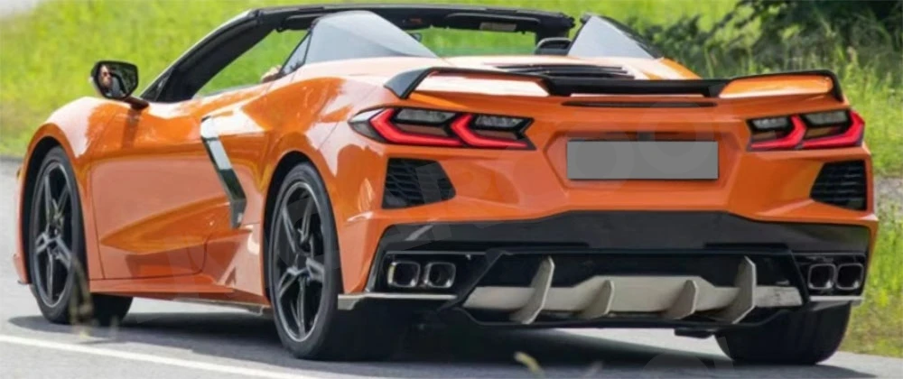 

For Chevrolet Corvette C8 2020-2021 Carbon Fiber Car Front Rear License Plate Frame body kiys Accessories