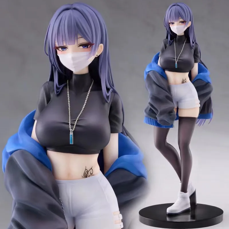 Versão da máscara de animação menina, Yuna bidimensional linda menina coleção figura ornamento modelo chassi desktop