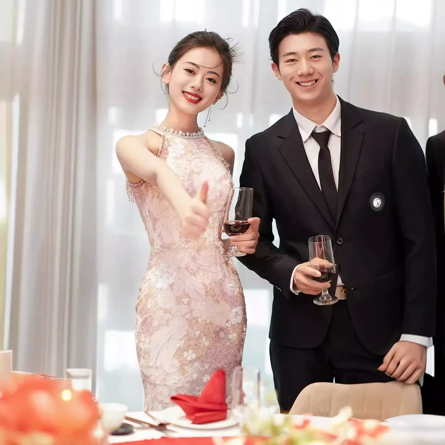 الدانتيل فستان الخطوبة موضة الرقبة معلقة شيونغسام فساتين الصينية التقليدية الزفاف خمر أنيقة تشيباو ثوب نحيف #4