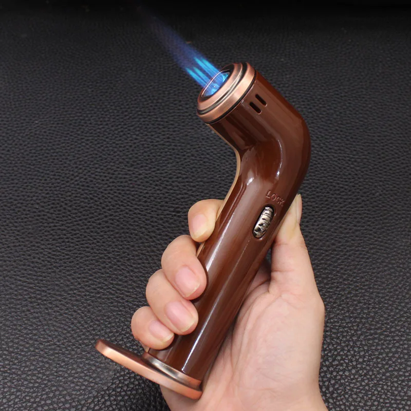 

Honest Windproof Inflatable 4 Flame Cigar Lighter Metal 1300c Jet Flame Gas Lighter Smoking Accessories Gadgets for Men Gifts