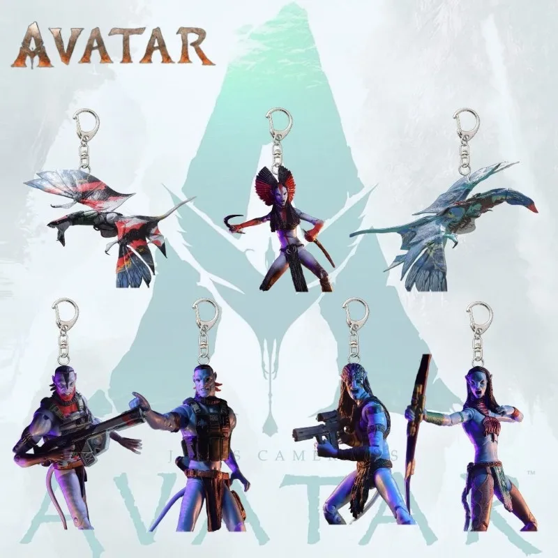 

7pcs Movie Avatar 3: Fire and Ash Peripheral Pendant Cartoon High-definition Acrylic Keychain Student Gift Schoolbag Accessory