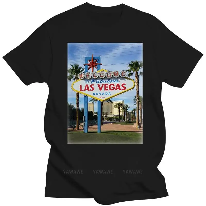 New arrived tshirts Men'S Unisex Welcome To Las Vegas Iconic Sign Printed T-Shirt Nevada Tee Top New Fashion Classic Tee Shirt