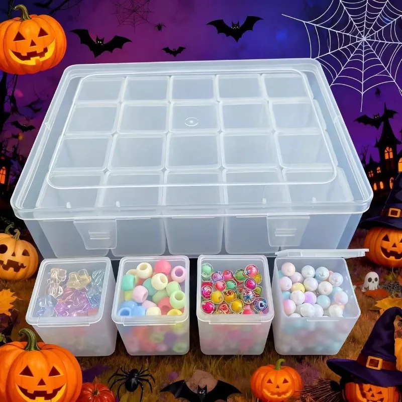 Beaded Storage Box Nail Art Jewelry Earring Seed Beads Storage Bottle DIY Diamond Painting Rhinestone Craft Box