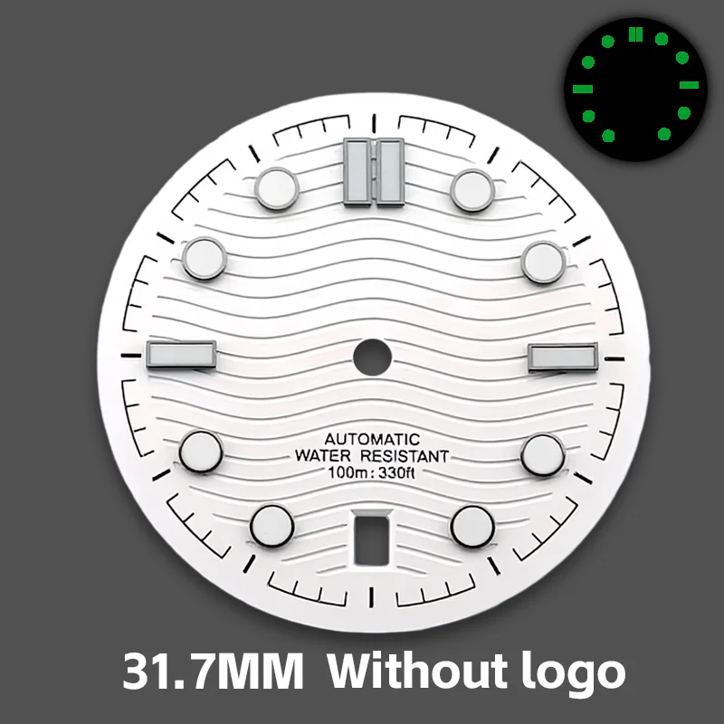 

31.7mm Dial NH35 Dial No Logo Suitable for NH35/N36 Movement Green Luminous Watch Modification Parts