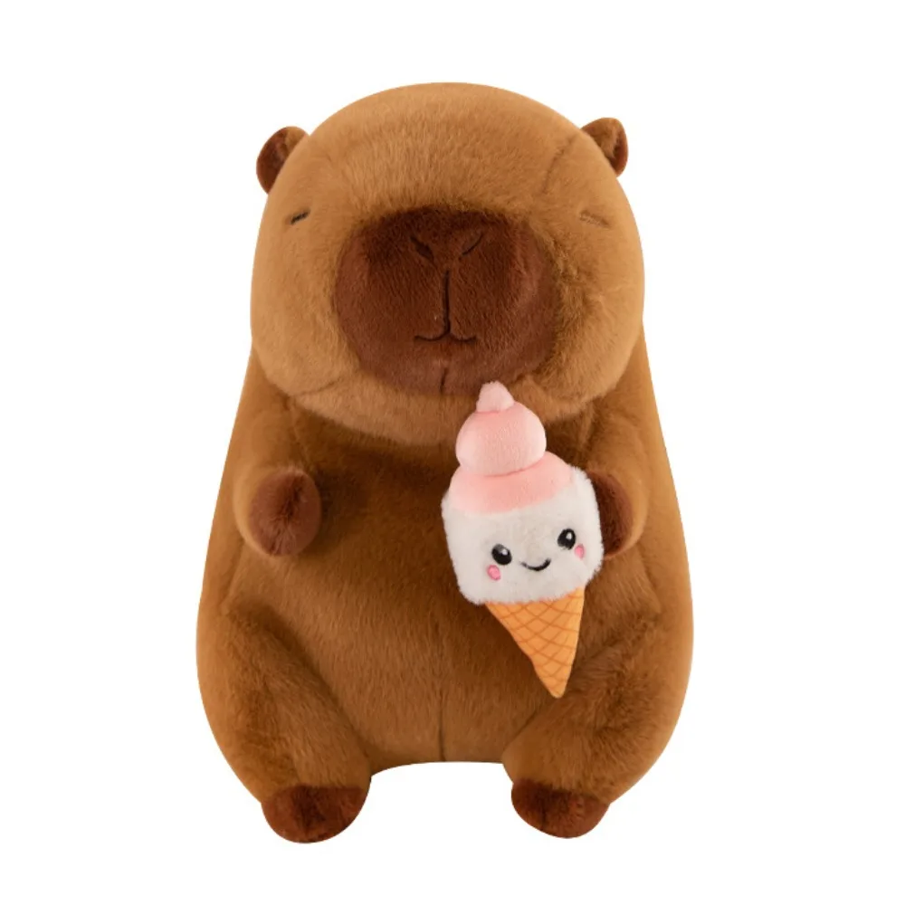 

Creative Ice Cream Capybara Plush Toy Soft Brown Capybara Plush Doll Animal Cute Capybara Stuffed Doll Friends Gift