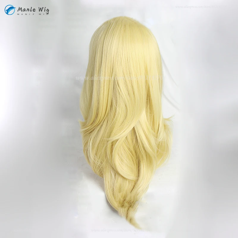 Perruques Anime Emma Sano pour femmes, Cruly Golden, Long, 65cm, Cosplay, Heat Degree, Halloween Party, Bonnet de perruque gratuit